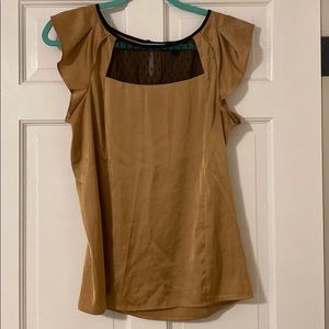 Express silk gold/beige top